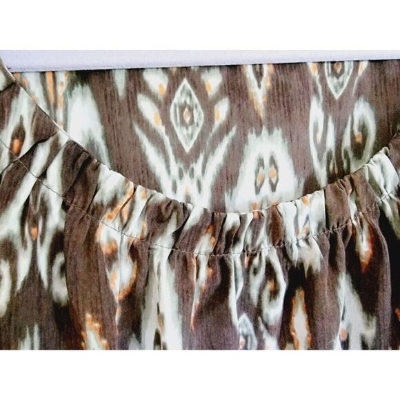 Chico's‎ 3 Southwest Sleeveles Casual Tank Top Shell Browns XL Gathered Neckline - Picture 3 of 6